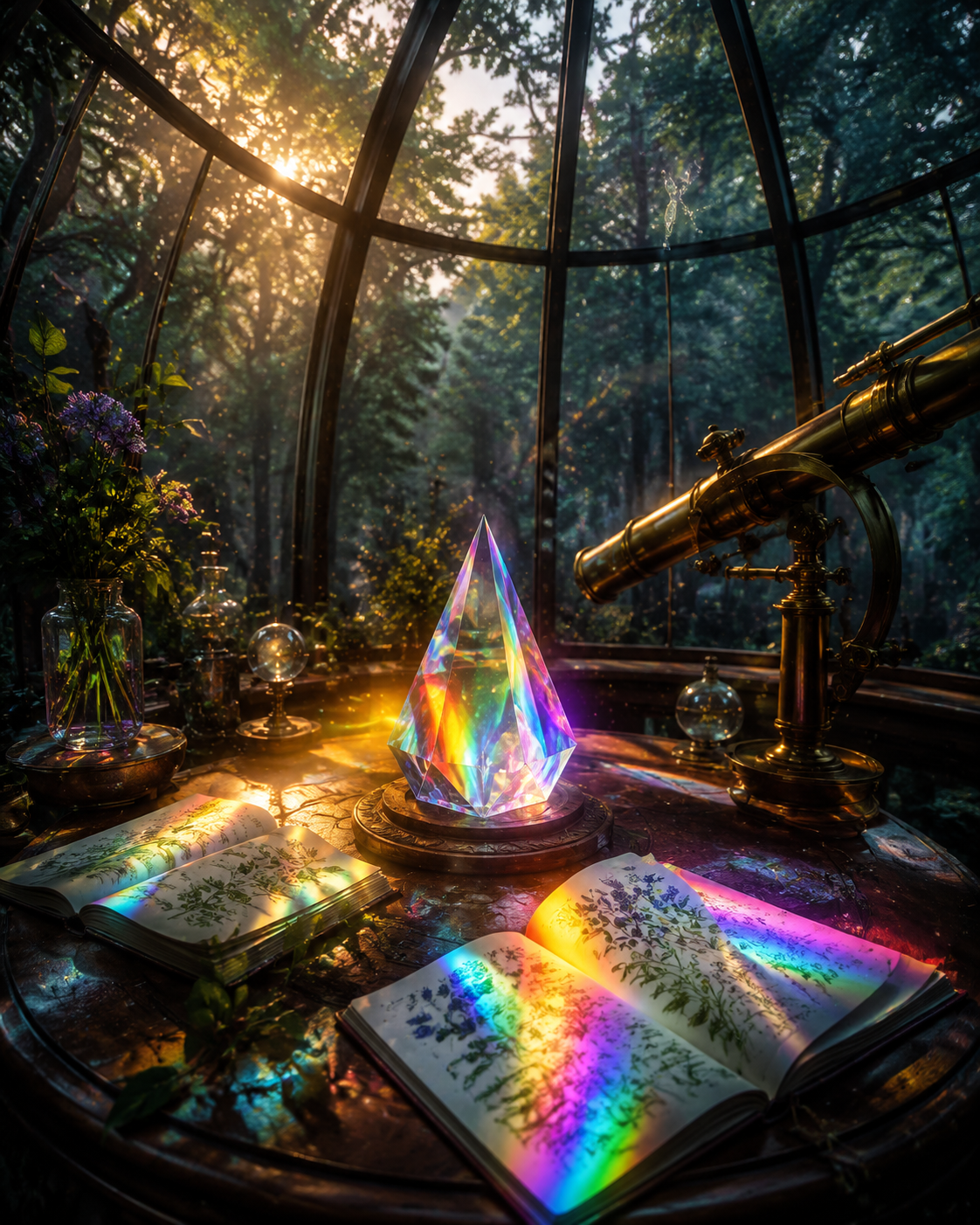 Crystal prism in the Becoming Observatory